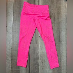 Zyia Hot Pink with Gold Leggings Size 4